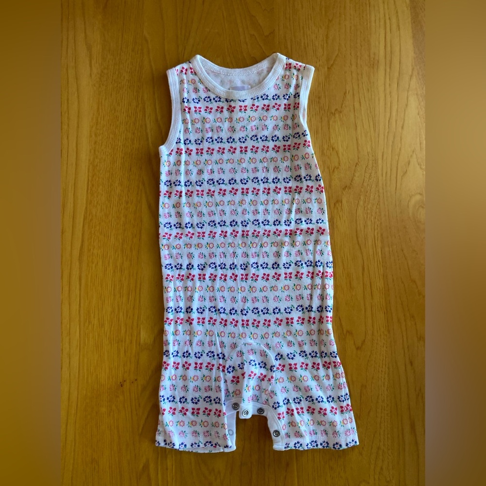 Baby Gap EUC Floral Romper Outfit VINTAGE 12-18 Months Girls Kids Pajamas Beach